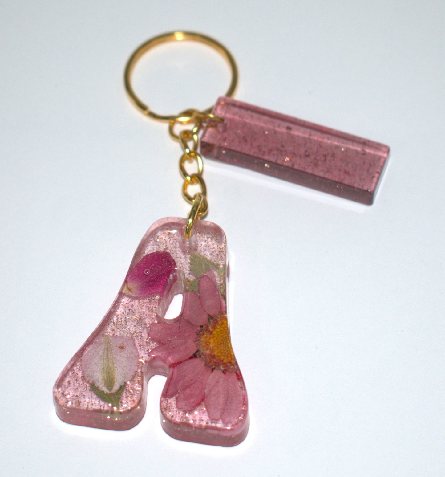 Pink Letter A Keychain